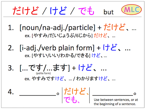 だけど、けど、でも
