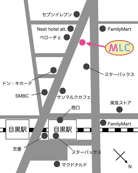 日本学校MLC目黒ランゲージセンターの地図